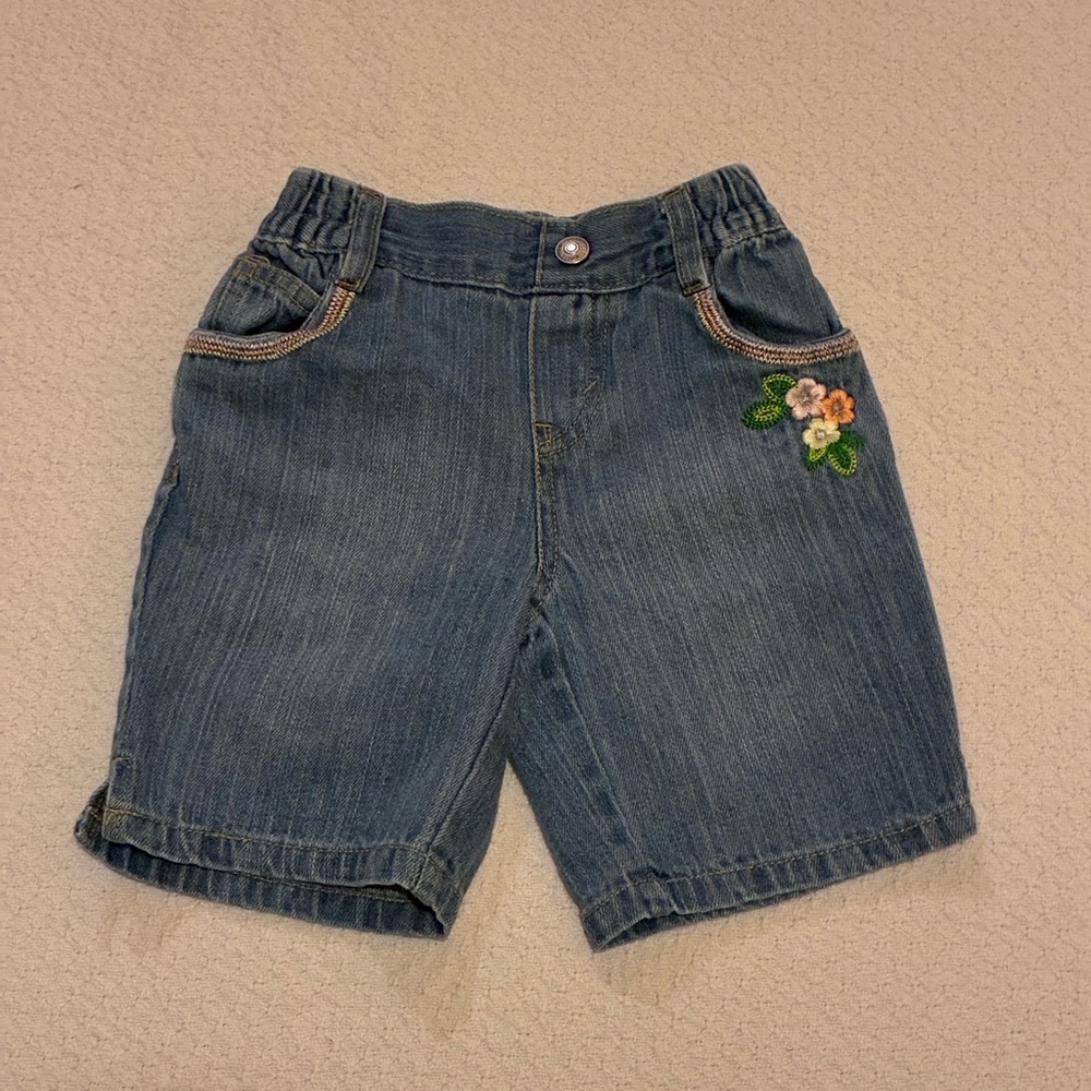 Levi's Denim Shorts with Embroidered Floral Detail, girls sz 4T